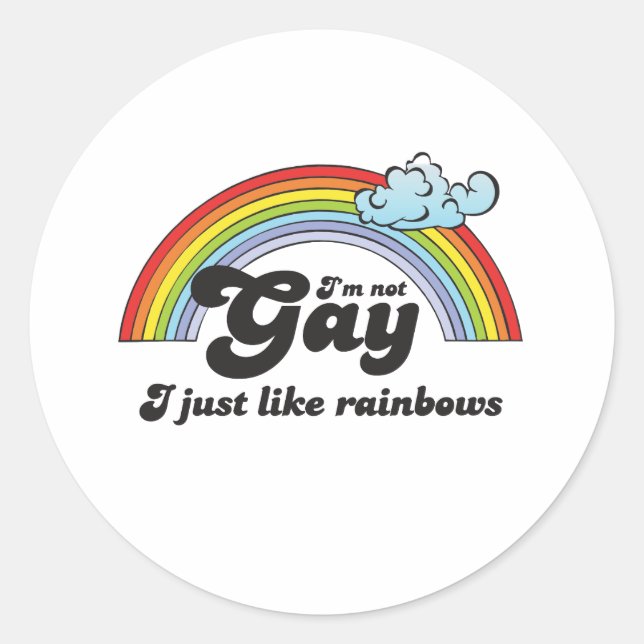 Sticker Rond Je ne suis pas gay foncé (Devant)