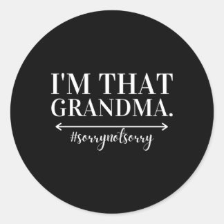 Sticker Rond Je Ne Suis Pas Grand-Mère Grand-Parent