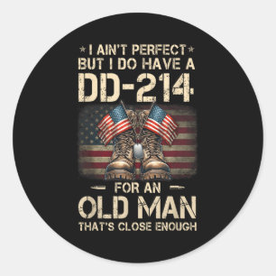 Sticker Rond Je ne suis pas parfait mais j'ai un Dd-214 pour un