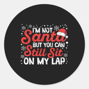 Sticker Rond Je ne suis pas Père Noël, mais vous pouvez toujour