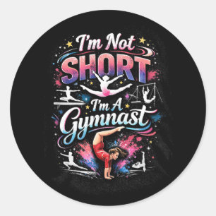 Sticker Rond Je ne suis pas petite, je suis gymnaste
