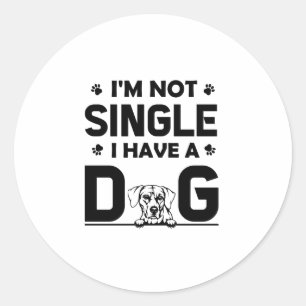 Sticker Rond Je ne suis pas seul - Rhodesian Ridgeback