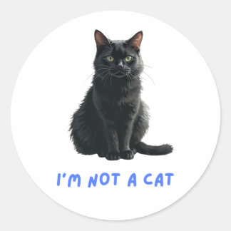 Sticker Rond Je ne suis pas un chat