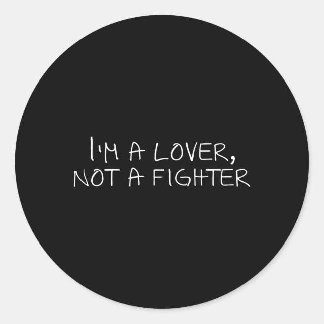 Sticker Rond Je Ne Suis Pas Un Combattants (Devant)