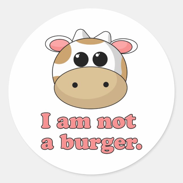 Sticker Rond Je ne suis pas un hamburger (Devant)