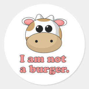 Sticker Rond Je ne suis pas un hamburger