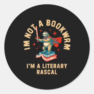 Sticker Rond Je ne suis pas un rat de bibliothèque, je suis un
