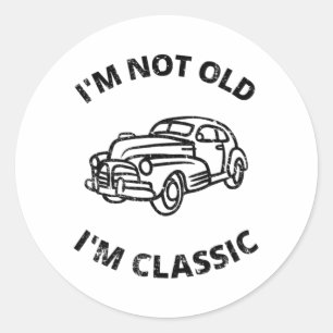 Sticker Rond Je ne suis pas vieux Je suis classique