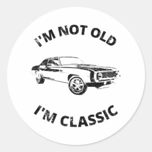 Sticker Rond Je ne suis pas vieux Je suis classique