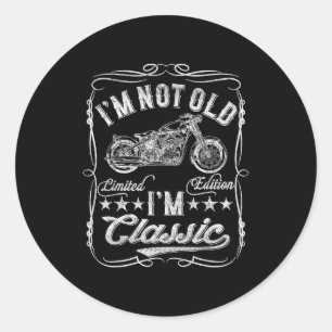 Sticker Rond Je ne suis pas vieux, je suis drôle clic moto vint