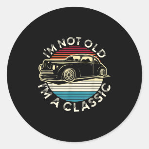 Sticker Rond Je Ne Suis Pas Vieux Je Suis Un Clic Élégant Retro