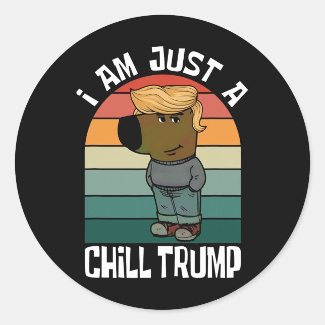 Sticker Rond Je Ne Suis Qu'Un Mème Drôle De Trump (Devant)