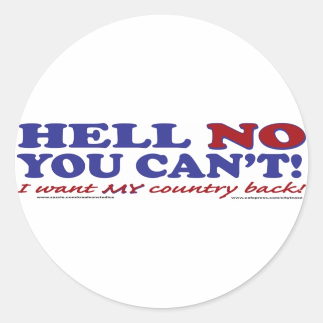 Sticker Rond Je ne veux pas que mon pays revienne (Devant)