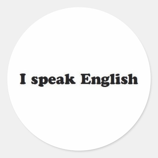 Sticker Rond Je Parle Anglais (Devant)
