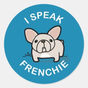 Sticker Rond Je parle français - bleu