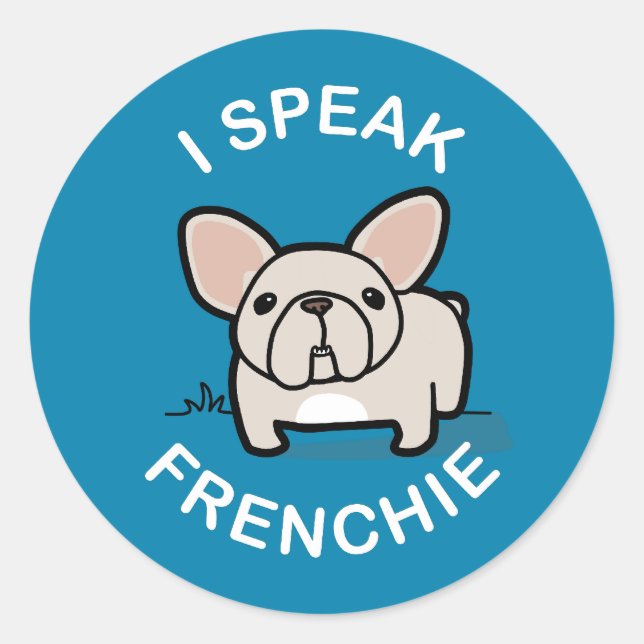 Sticker Rond Je parle français - bleu (Devant)