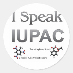 Sticker Rond Je parle la nomenclature de chimie d'IUPAC