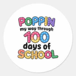 Sticker Rond Je Passe Mon Chemin À Travers 100 Jours D'École Su