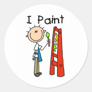 Sticker Rond Je peins