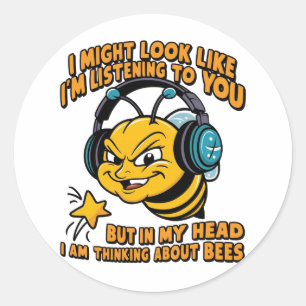 Sticker Rond Je pense à BEES