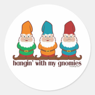 Sticker Rond Je Pense À Mes Gnomes