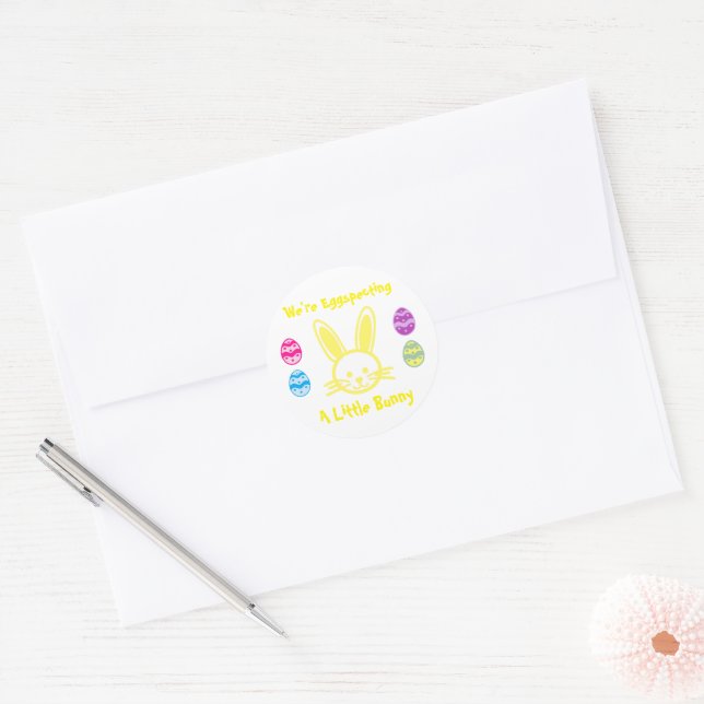 Sticker Rond Je Pense À Un Petit Lapin (Enveloppe)