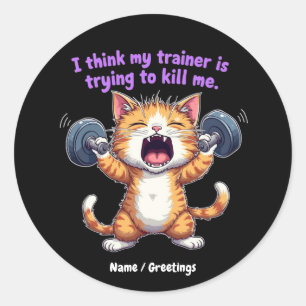 Sticker Rond Je pense que mon formateur essaie de me tuer un dr