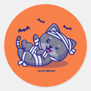 Sticker Rond Je Peux Avoir Halloween ?