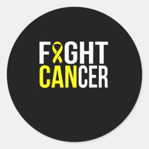 Sticker Rond Je peux combattre le cancer de la vessie Ruban jau
