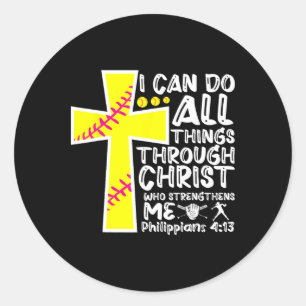 Sticker Rond Je peux faire toutes choses par Christ Doux Christ