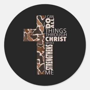 Sticker Rond Je peux faire toutes choses par Christ qui me fort