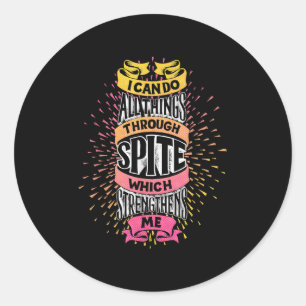 Sticker Rond Je Peux Faire Toutes Les Choses À Travers La Motiv