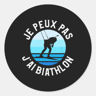 Sticker Rond Je Peux Pas J'ai Biathlon Biathlete