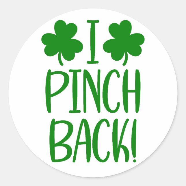 Sticker Rond Je 🍀 Pinch Back 👕 (Devant)