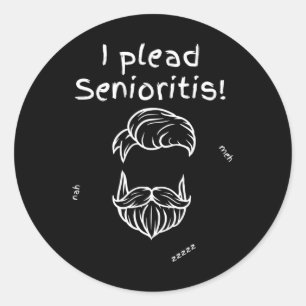 Sticker Rond Je plaide Senioristis. Vieil homme senior femme vi