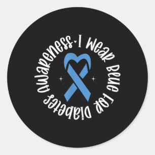 Sticker Rond Je Porte Bleu Pour L'art De La Sensibilisation Au