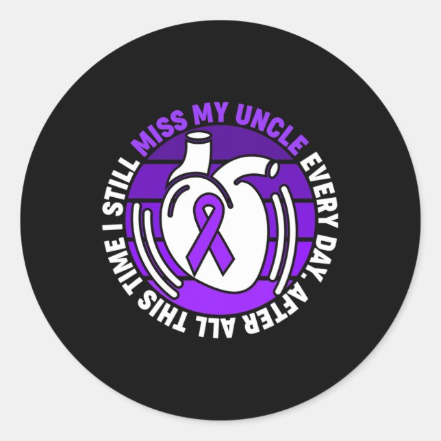 Sticker Rond Je Porte Conscience De L'Overdose Violet Ribbon Un (Devant)