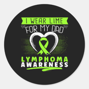 Sticker Rond Je Porte De La Chaux Pour Mon Père Lymphoma Sensib