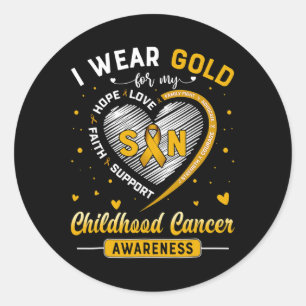 Sticker Rond Je Porte De L'Or Pour Mon Fils Sensibilisation Au 