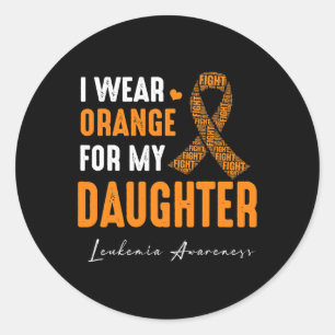 Sticker Rond Je Porte De L'Orange Pour Ma Fille Leucémie Cancer