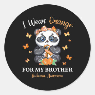 Sticker Rond Je Porte De L'Orange Pour Mon Frère Leucémie Sensi