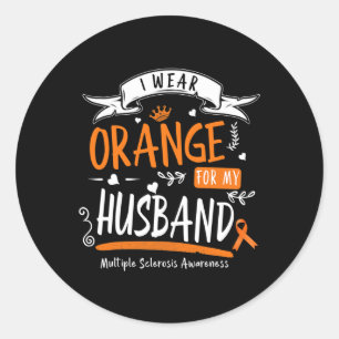 Sticker Rond Je Porte De L'Orange Pour Mon Mari Et Plusieurs Sc