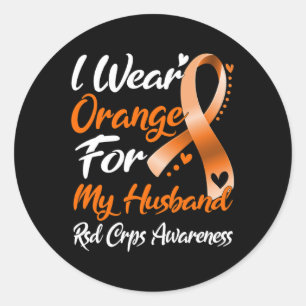 Sticker Rond Je Porte De L'Orange Pour Mon Mari Rsd Crps Sensib