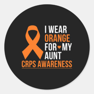 Sticker Rond Je Porte De L'Orange Pour Mon Mois De Sensibilisat