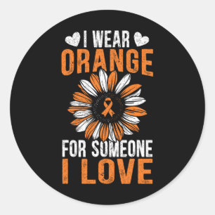 Sticker Rond Je Porte De L'Orange Pour Quelqu'Un Que J'Aime Les