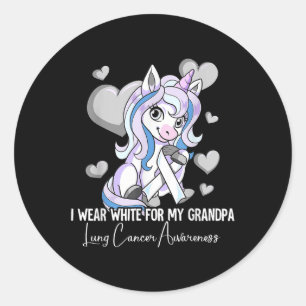 Sticker Rond Je Porte Du Blanc Pour Ma Sensibilisation Au Cance