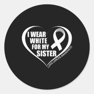 Sticker Rond Je porte du blanc pour ma sœur pour la sensibilisa