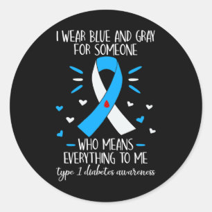 Sticker Rond Je Porte Du Bleu Et Du Gris Type 1 Sensibilisation