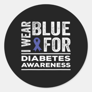 Sticker Rond Je Porte Du Bleu Pour Le Mois De Sensibilisation A