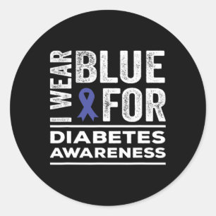 Sticker Rond Je Porte Du Bleu Pour Le Mois De Sensibilisation A